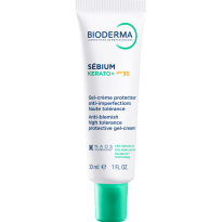 Sébium Kerato+ SPF 30 de Bioderma, gel crema anti imperfecciones con protección solar SPF 30 para piel grasa y con tendencia al acné.